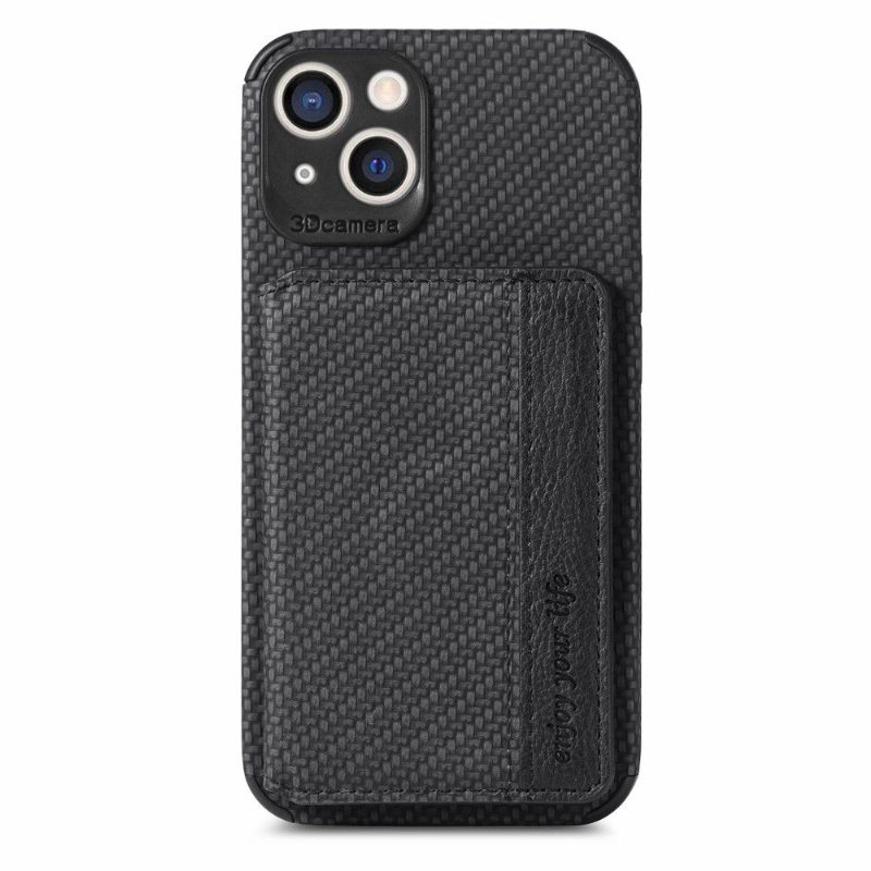 Kuori iPhone 13 Carbon Fiber -korttipidike