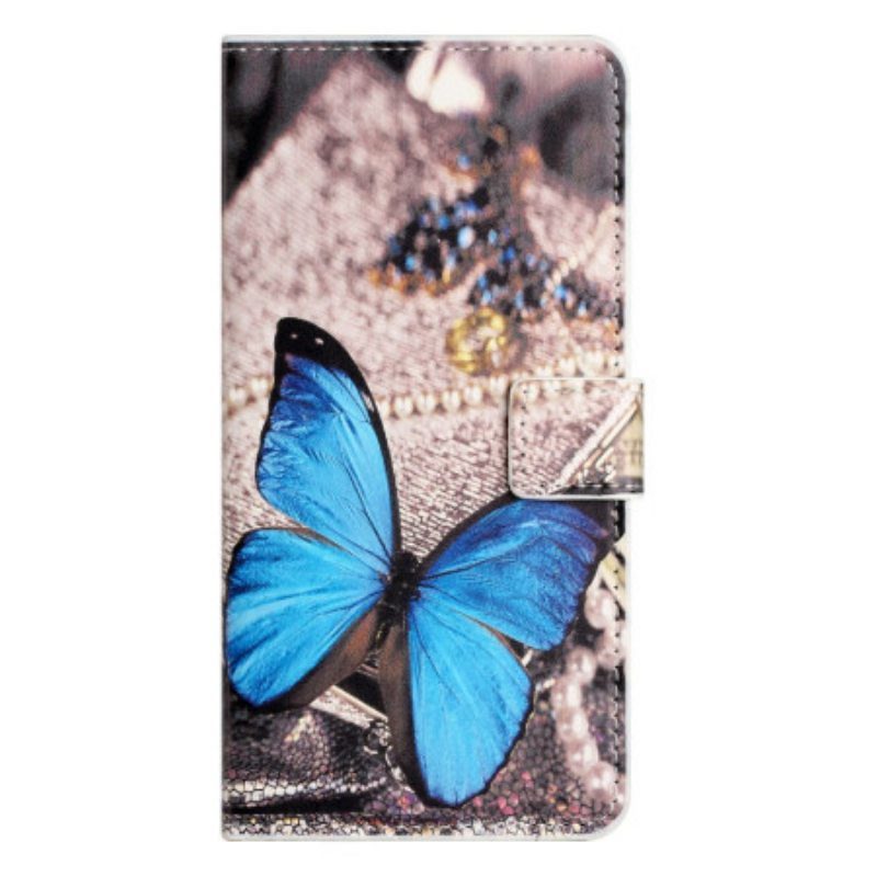 Flip Case iPhone 15 Plus Sininen Perhonen