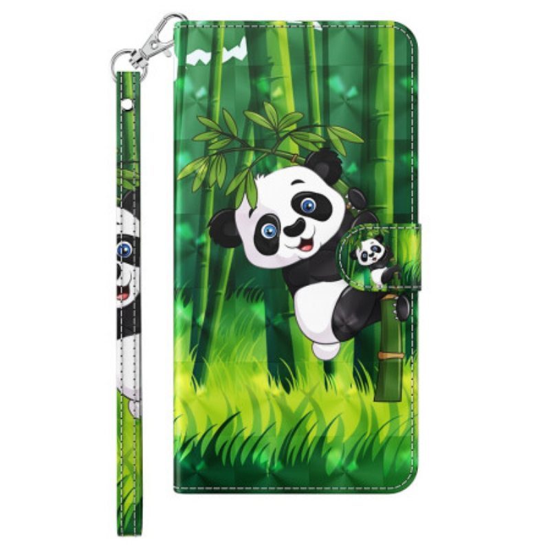 Kotelot iPhone 15 Plus Suojaketju Kuori 3d Bamboo Panda Hihnalla