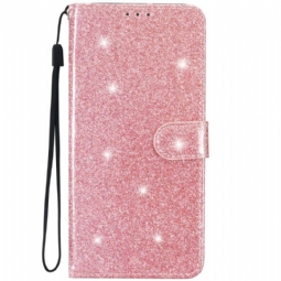 Kotelot iPhone 15 Plus Suojaketju Kuori Glitter-efekti Hihnalla