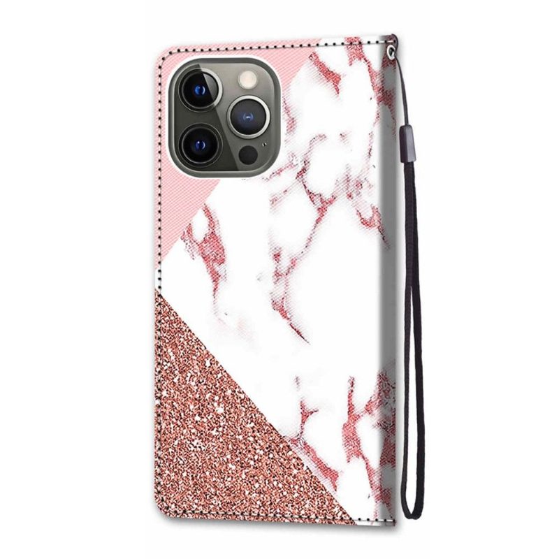 Kotelot iPhone 13 Pro Max Marble Glitter