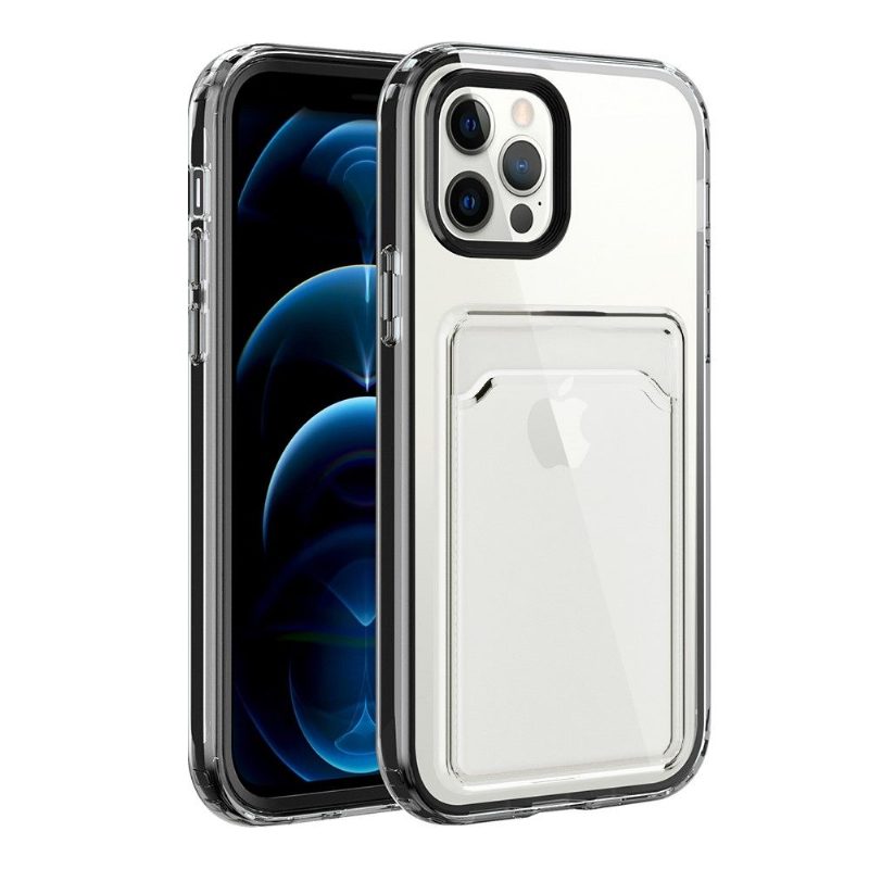 Kuori iPhone 13 Pro Max Läpinäkyvien Korttipidikkeen Reunojen Värit