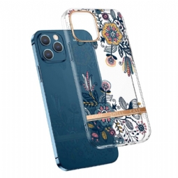 Kuori iPhone 13 Pro Max Transparent Flowers Graffiti