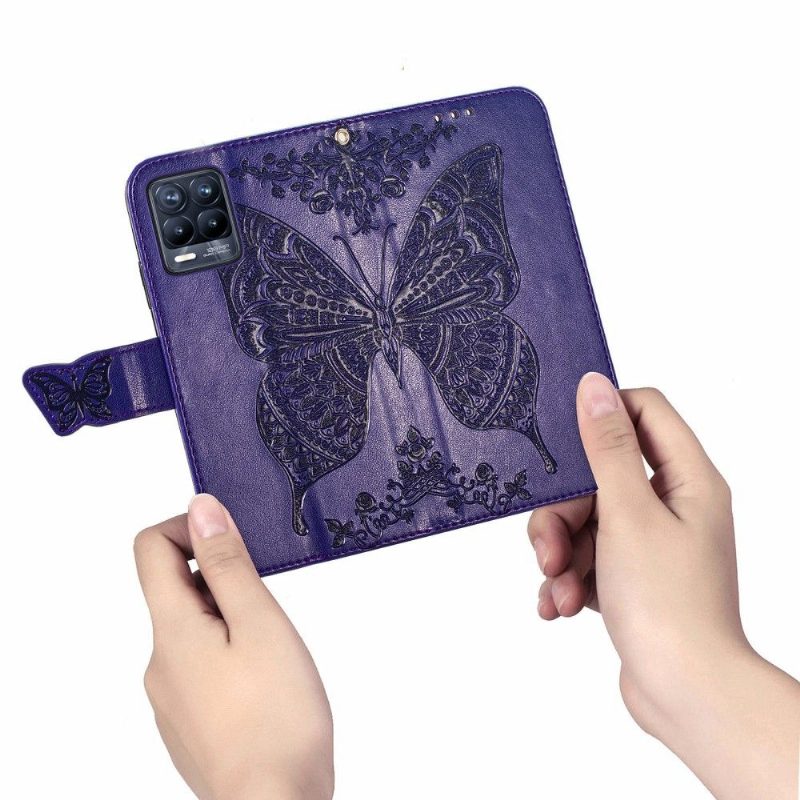 Flip Case Realme 8 / 8 Pro Hemming Butterfly Relief