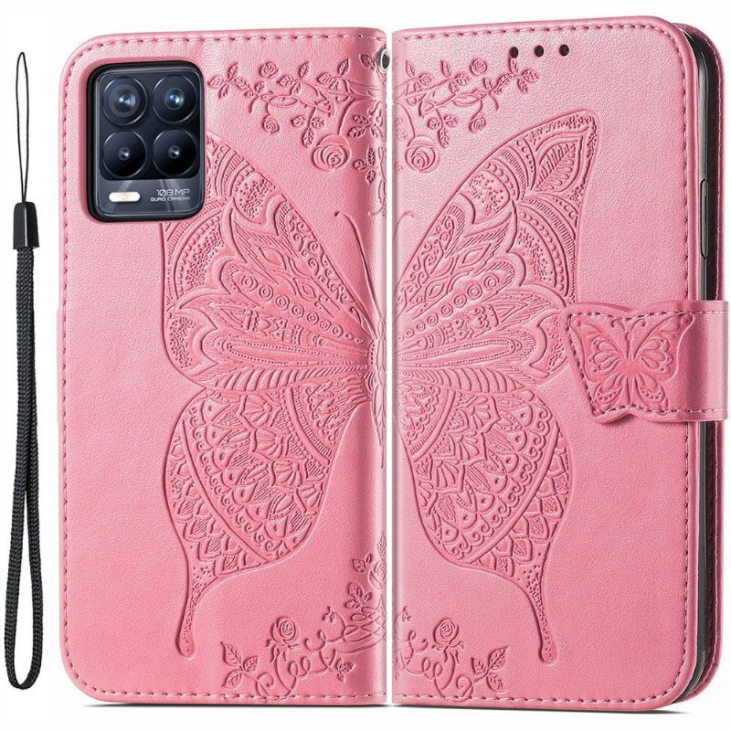 Flip Case Realme 8 / 8 Pro Hemming Butterfly Relief