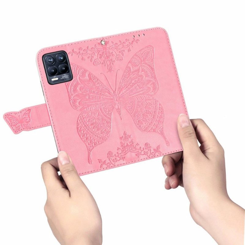 Flip Case Realme 8 / 8 Pro Hemming Butterfly Relief