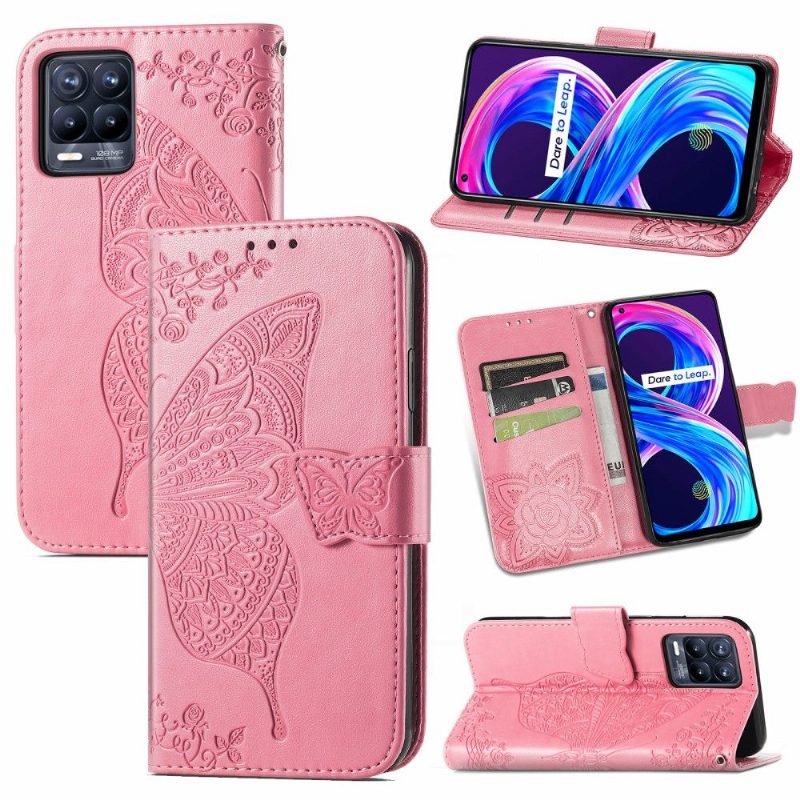 Flip Case Realme 8 / 8 Pro Hemming Butterfly Relief