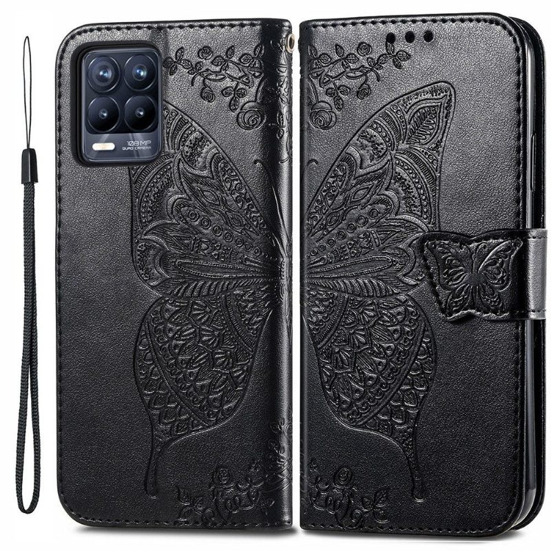 Flip Case Realme 8 / 8 Pro Hemming Butterfly Relief