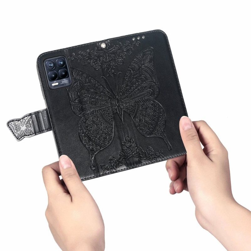 Flip Case Realme 8 / 8 Pro Hemming Butterfly Relief