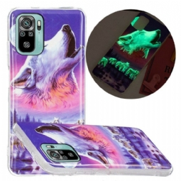 Case Xiaomi Redmi Note 10 / 10S Fluorescent Wolf -sarja