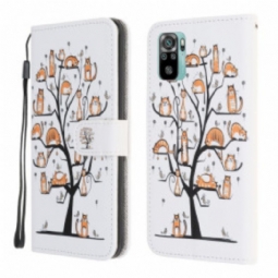 Kotelot Xiaomi Redmi Note 10 / 10S Suojaketju Kuori Funky Cats Hihnalla