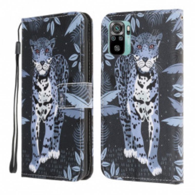 Kotelot Xiaomi Redmi Note 10 / 10S Suojaketju Kuori Strappy Leopard