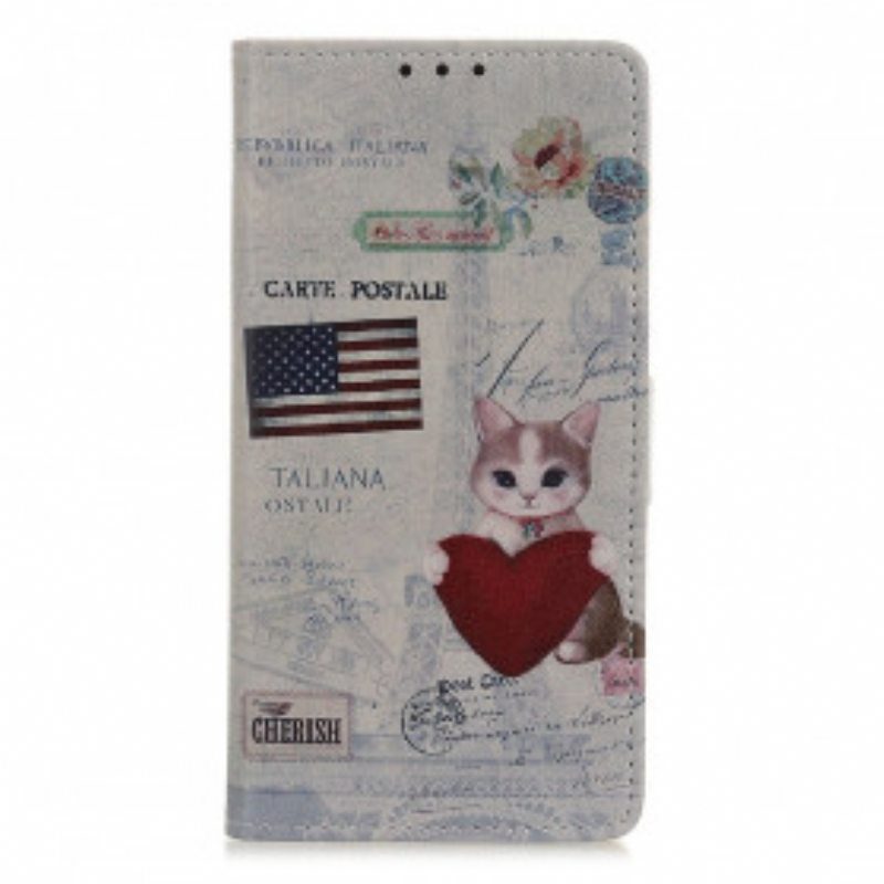 Kotelot Xiaomi Redmi Note 10 / 10S Traveller Cat