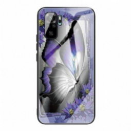 Kuori Xiaomi Redmi Note 10 / 10S Purple Butterfly Karkaistu Lasi