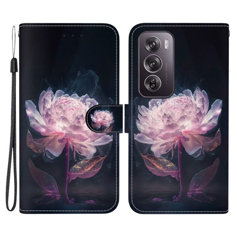 Kotelot Oppo Reno 12 Pro 5g Puhelinkuoret Violetti Pioni Hihnalla