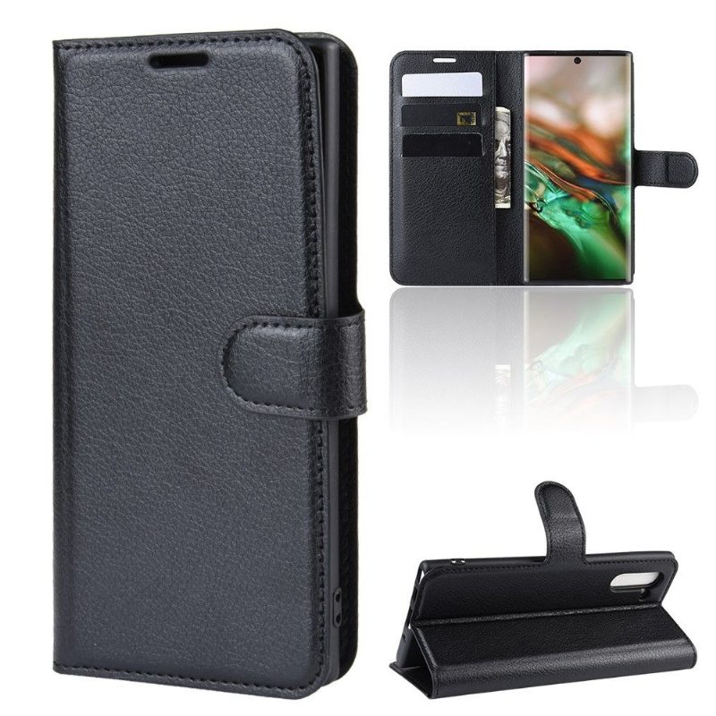 Flip Case Samsung Galaxy Note 10 Hemming Lompakkokuori Style Nahka