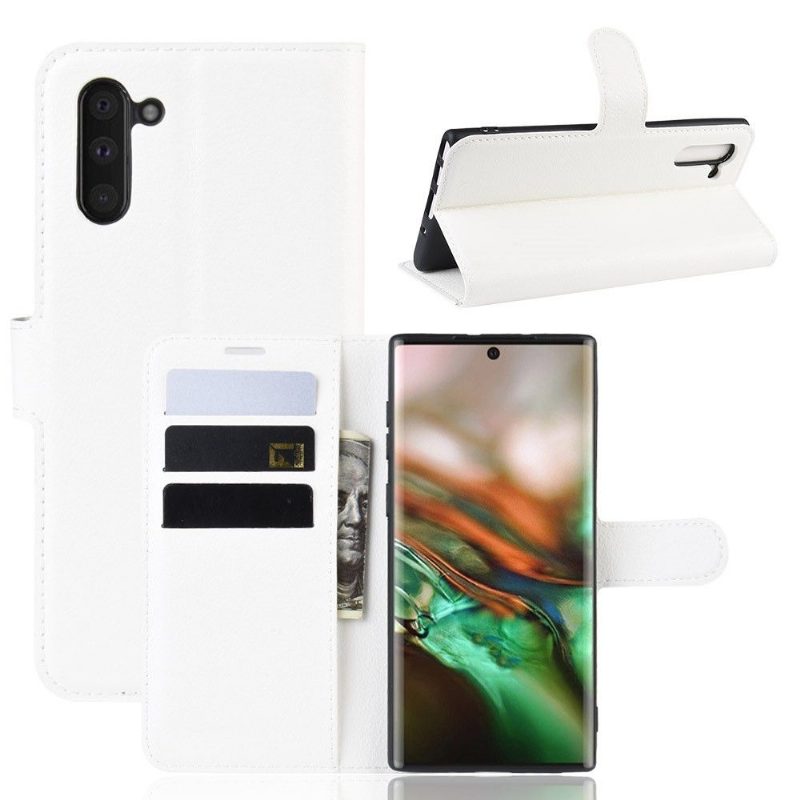 Flip Case Samsung Galaxy Note 10 Hemming Lompakkokuori Style Nahka