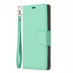 Flip Case Samsung Galaxy Note 10 Hemming Rakeinen Nahkaefekti