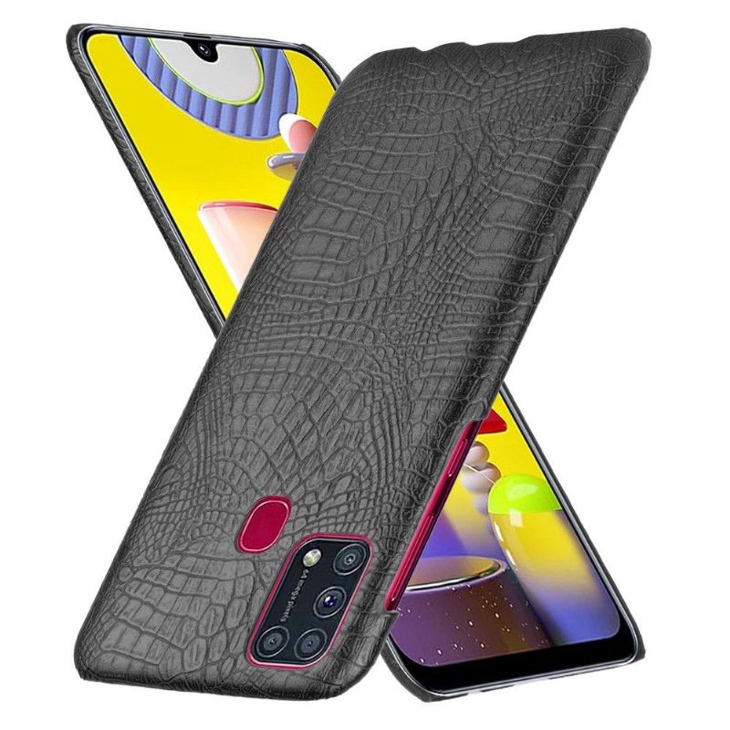 Case Samsung Galaxy M31 Murtumaton Puhelinkuoret Croco Skin Effect - Musta