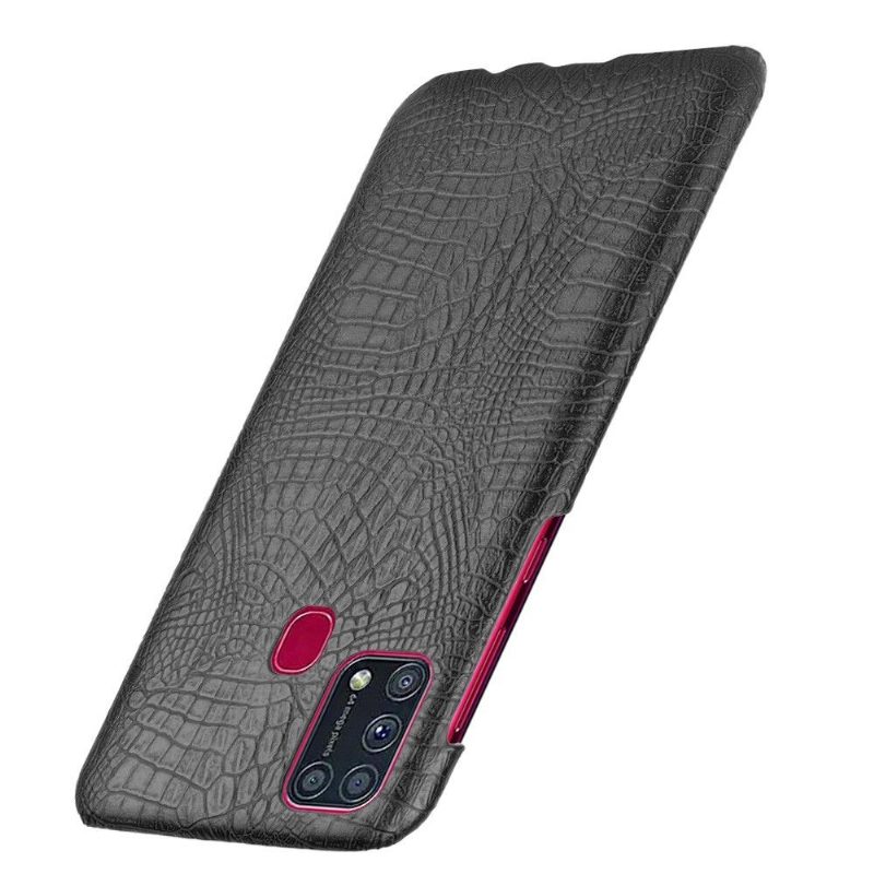 Case Samsung Galaxy M31 Murtumaton Puhelinkuoret Croco Skin Effect - Musta