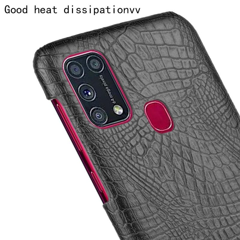 Case Samsung Galaxy M31 Murtumaton Puhelinkuoret Croco Skin Effect - Musta