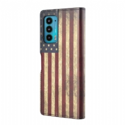 Flip Case Motorola Edge 20 Hemming Vintage Amerikan Lippu