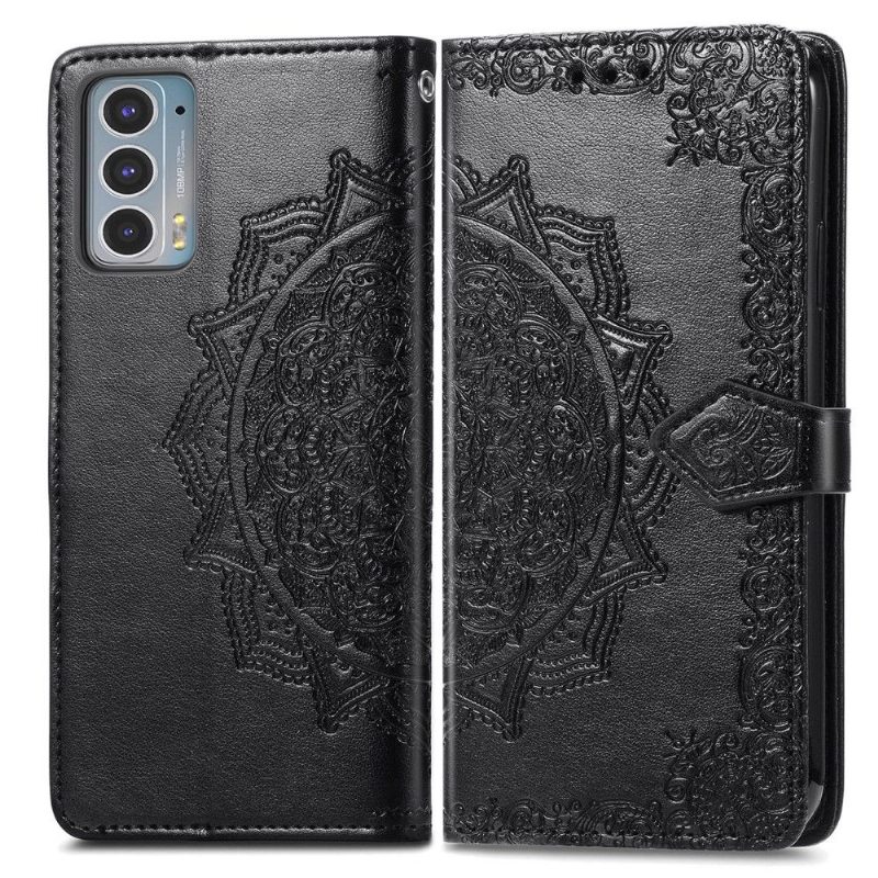 Kotelot Motorola Edge 20 Mandala Relief Faux Leather