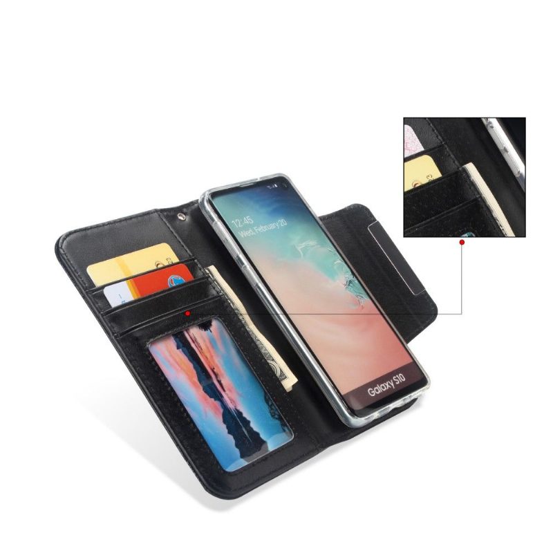 Case Nahkakuori Samsung Galaxy S10 Murtumaton Puhelinkuoret Lompakkokuori + Nahkakotelo