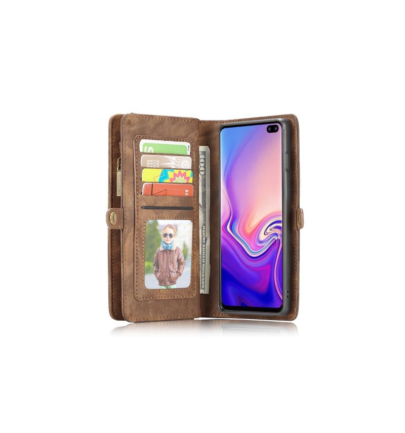 Kuori Kuoret Samsung Galaxy S10 Lompakkokotelo Ja Ruskea Kotelo