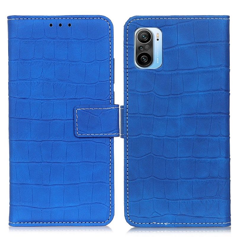 Flip Case Xiaomi Mi 11i / Poco F3 Hemming Keinonahka Croc Look