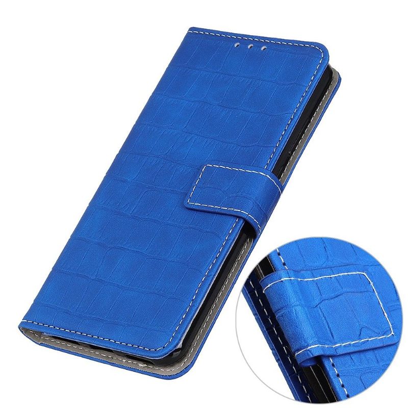 Flip Case Xiaomi Mi 11i / Poco F3 Hemming Keinonahka Croc Look