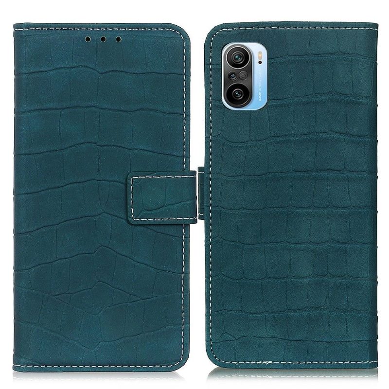 Flip Case Xiaomi Mi 11i / Poco F3 Hemming Keinonahka Croc Look