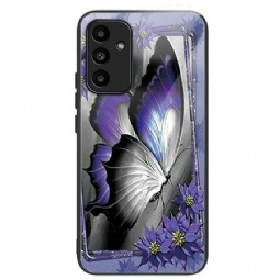 Kuori Samsung Galaxy A15 5g Purple Butterfly Tempered Glass