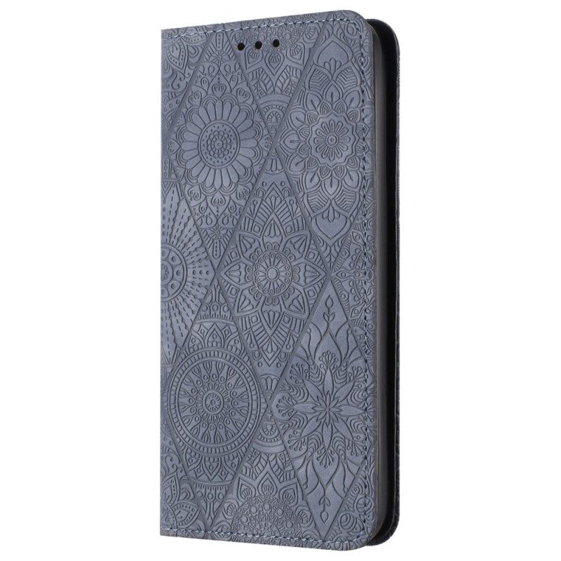 Nahkakotelo Samsung Galaxy A15 5g Patchwork Hihnalla