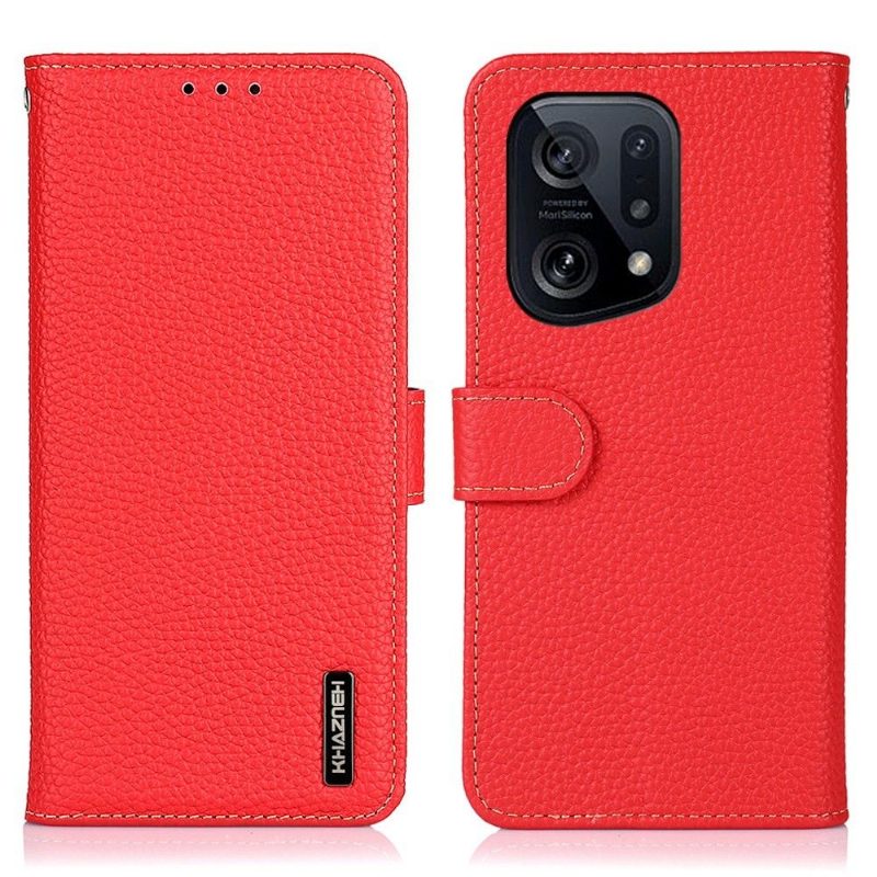 Flip Case Oppo Find X5 Hemming Khazneh Rakeinen Nahka