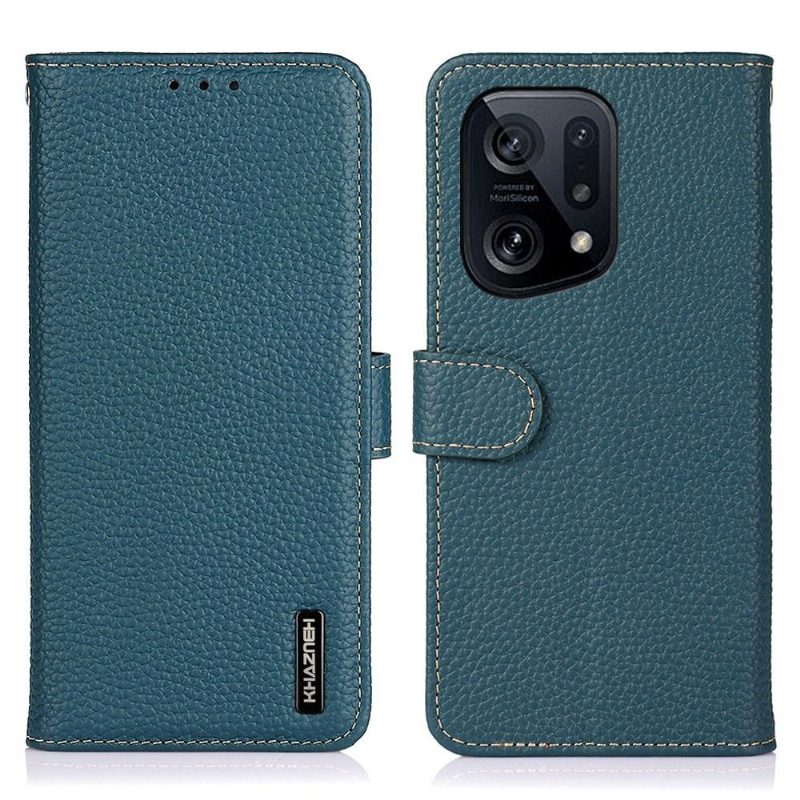 Flip Case Oppo Find X5 Hemming Khazneh Rakeinen Nahka