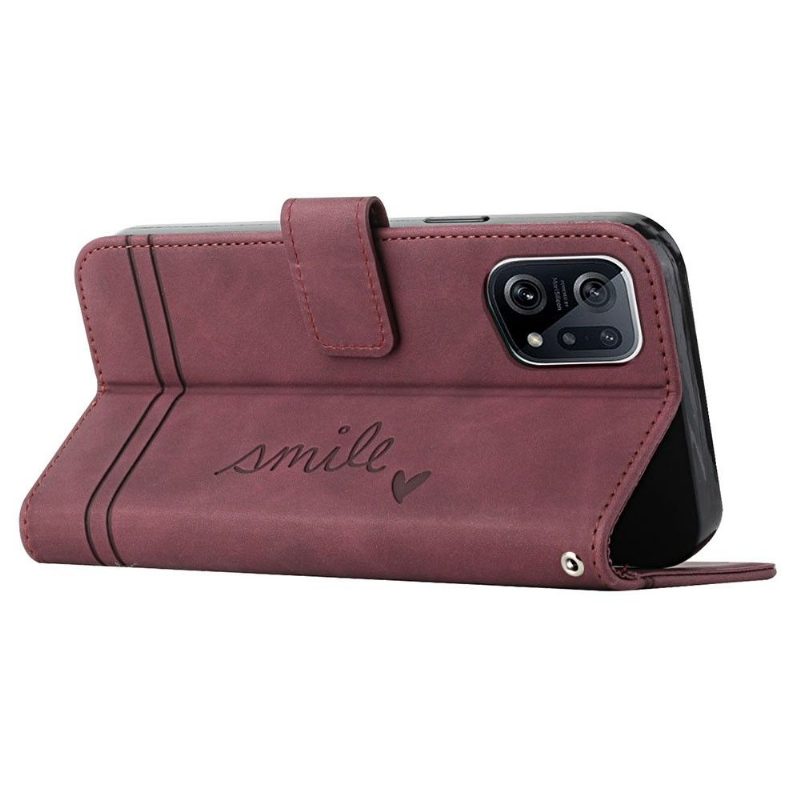 Flip Case Oppo Find X5 Hemming Smile Lines