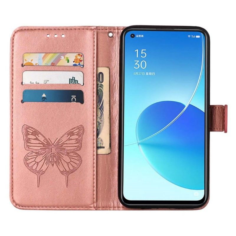 Kotelot Oppo Find X5 Butterfly Flower -korttikotelo