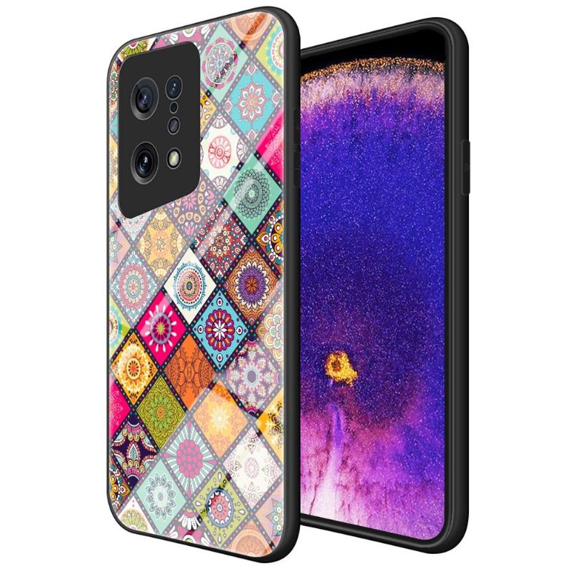 Kuori Oppo Find X5 Kaleidoscope Mandala Jalustalla