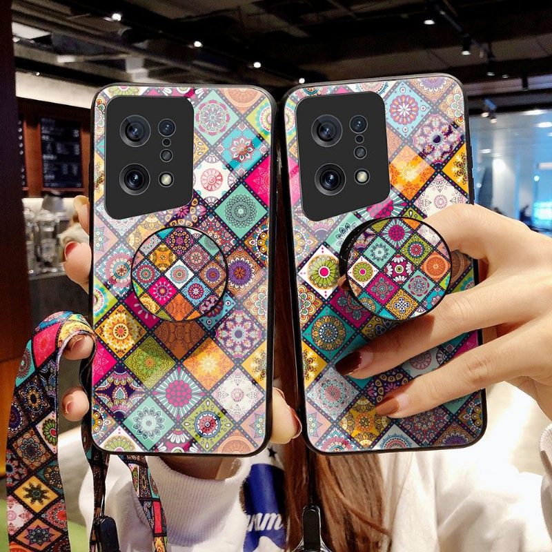 Kuori Oppo Find X5 Kaleidoscope Mandala Jalustalla