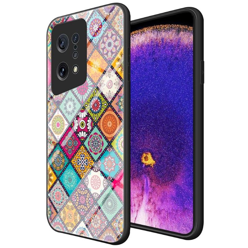 Kuori Oppo Find X5 Kaleidoscope Mandala Jalustalla