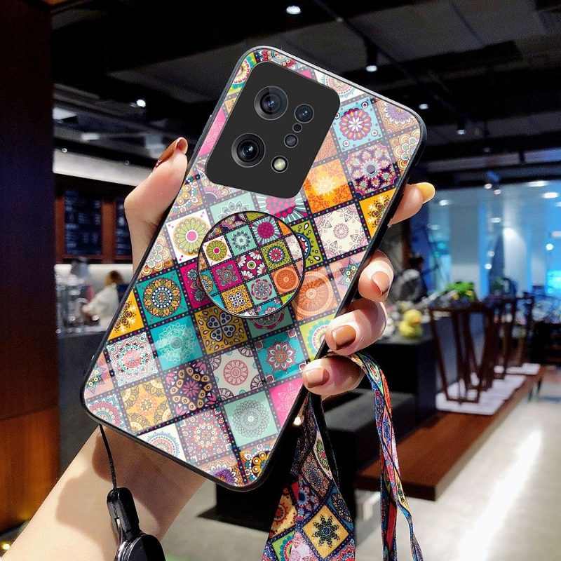 Kuori Oppo Find X5 Kaleidoscope Mandala Jalustalla