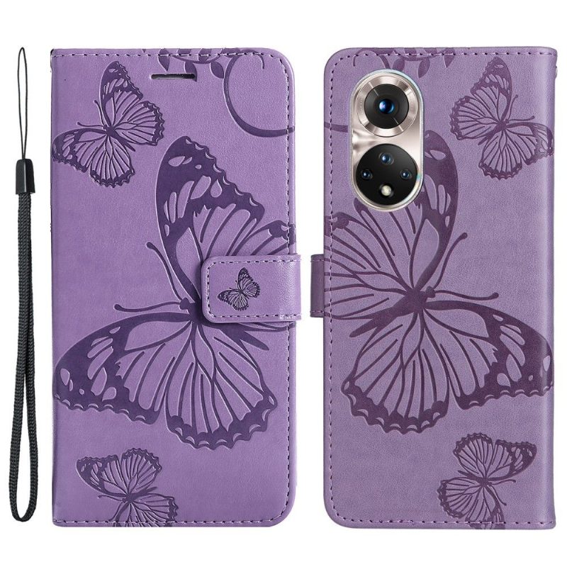 Flip Case Honor 50 / Huawei Nova 9 Hemming Butterflies -toimintotuki