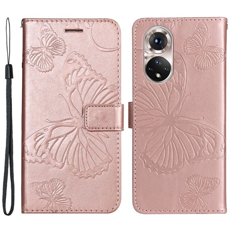 Flip Case Honor 50 / Huawei Nova 9 Hemming Butterflies -toimintotuki