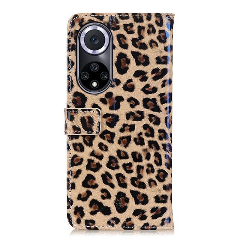 Kotelot Honor 50 / Huawei Nova 9 Faux Leather Leopard Style