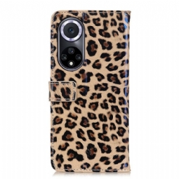 Kotelot Honor 50 / Huawei Nova 9 Faux Leather Leopard Style