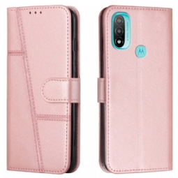 Kotelot Moto E40 / E30 / E20 Suojaketju Kuori Strappy Geo Leather Effect