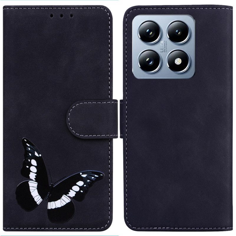 Kotelot Xiaomi 14t Butterfly Suede Effect Suojakuori