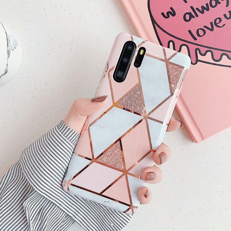 Kuori Huawei P30 Pro Marble Geometric Style