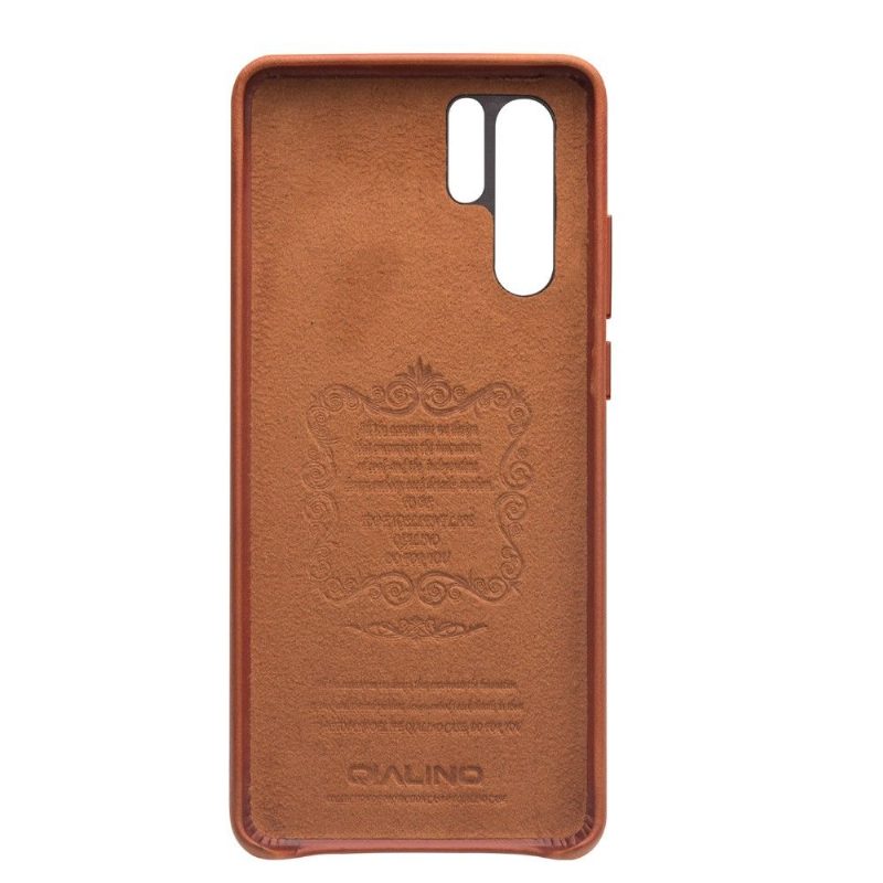 Kuori Huawei P30 Pro Qialino Premium Leather - Ruskea